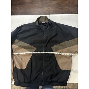 Vintage Winner  Jacket  Colorblock Black Full Zip Mens Size L